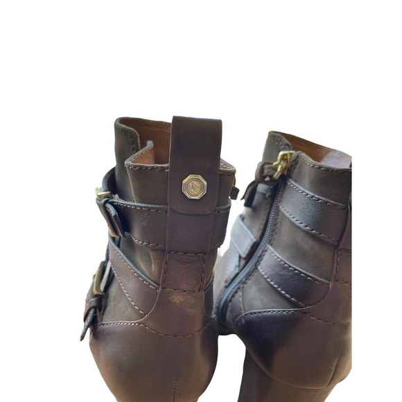 Louise et Cie Lo Seneca Brown Double Strap Ankle Leather Booties 7 - Picture 4 of 11
